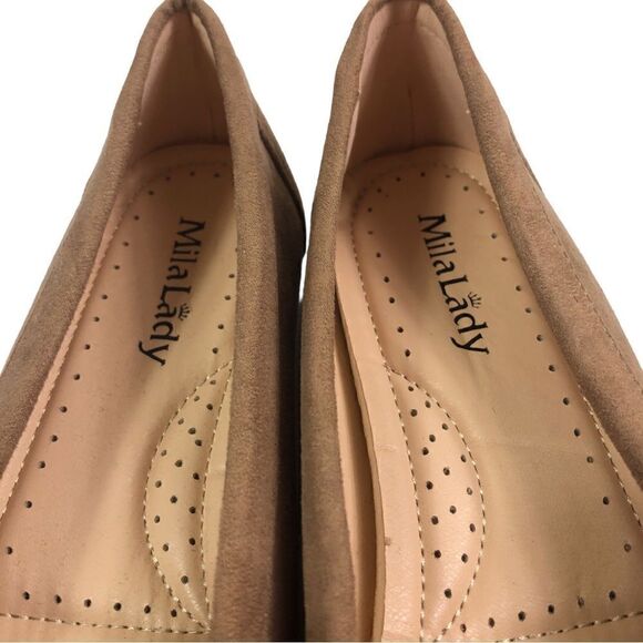 Tan Suede Perforated Slip On Moccasin - Picture 8 of 10